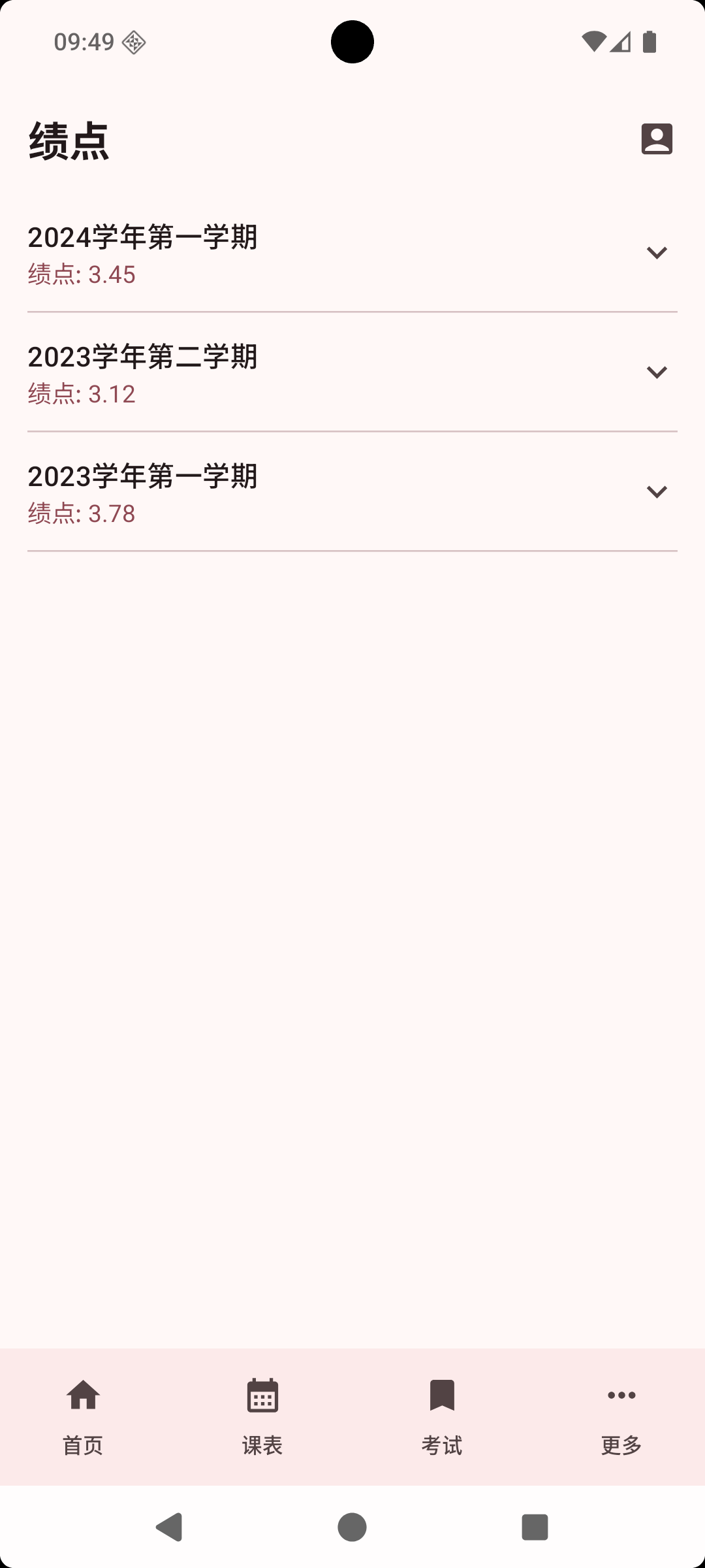GPA 统计列表